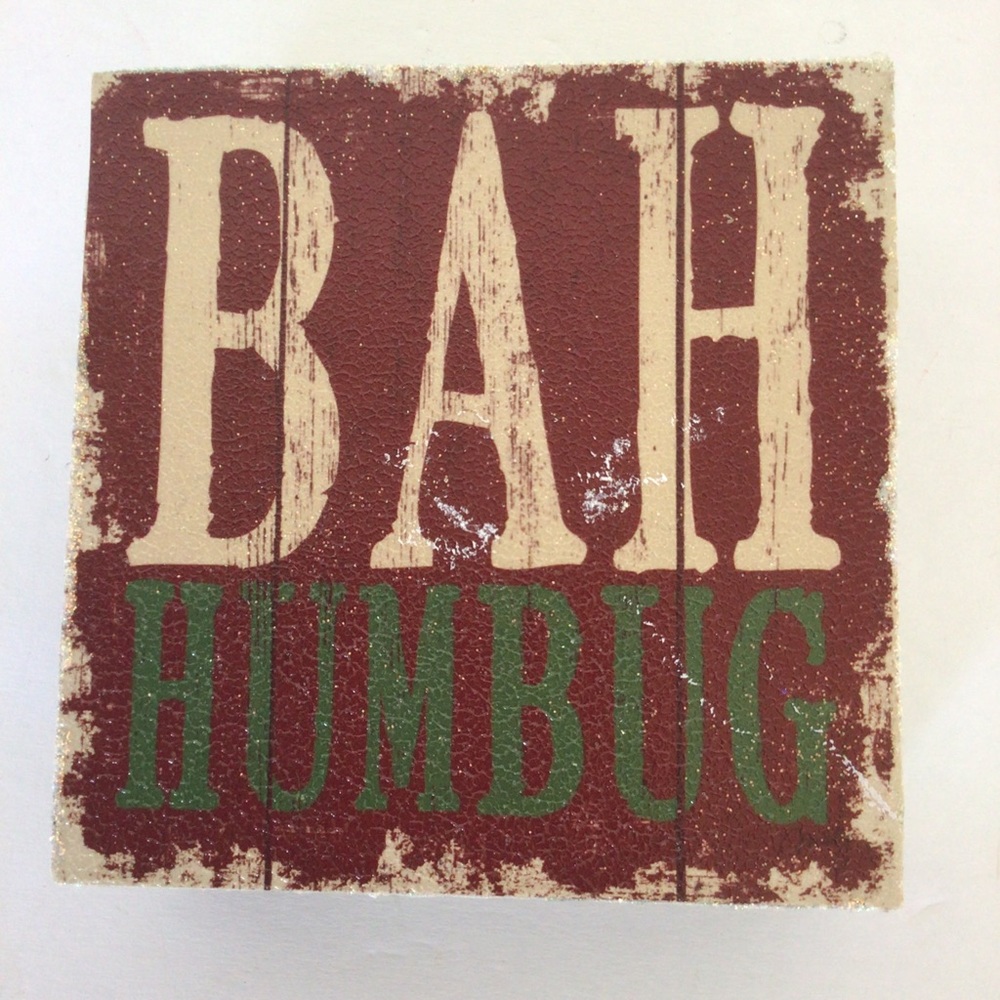 CHRISTMAS SIGN DECOR BAH HUMBUG